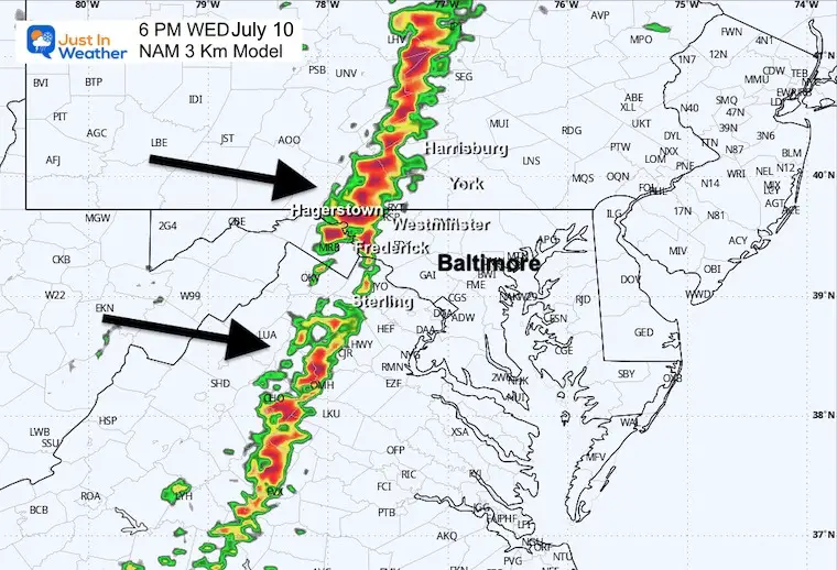 July 10 storm weather radar 6 PM