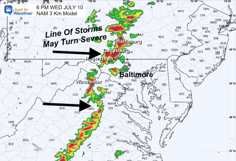 July 10 weather storm radar Thursday evening 6PM