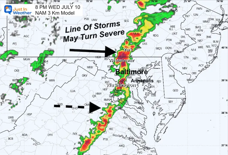 July 10 weather storm radar Thursday night 8 PM