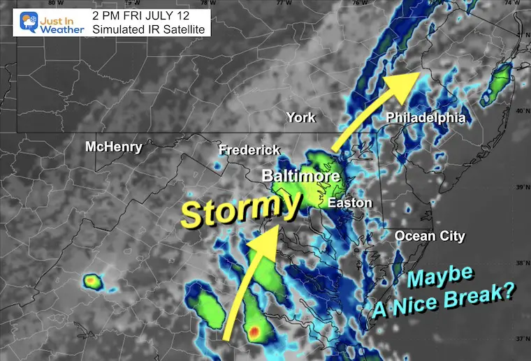 July 12 weather storm satellite forecast afternoon