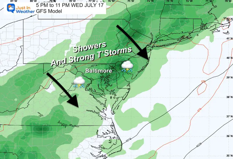 July 13 weather storm forecast Wednesday