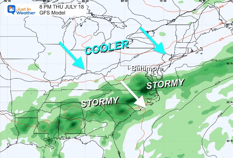 July 14 weather storm forecast Thursday