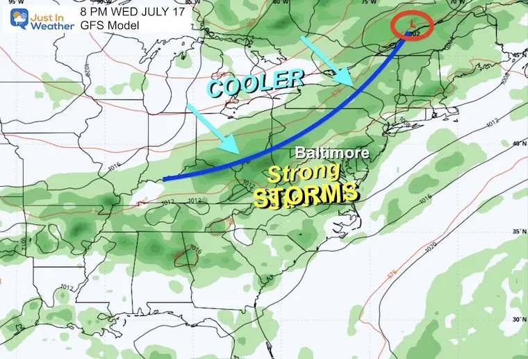 July 15 weather storm forecast Wednesday