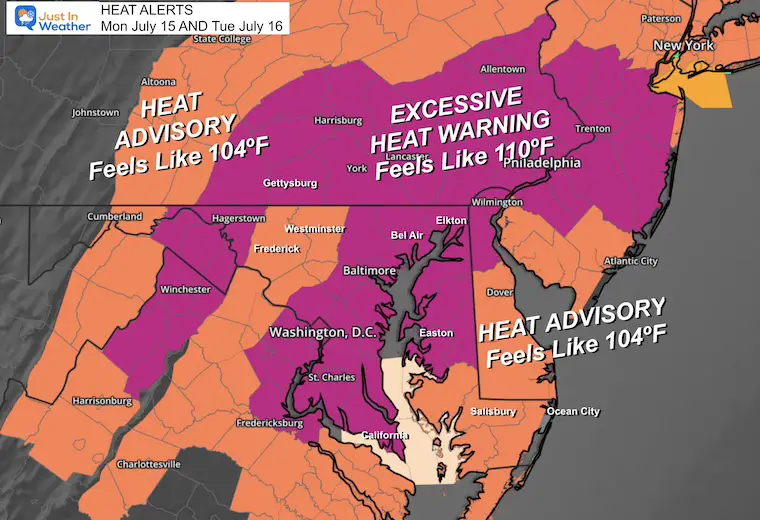 July 15 Excessive Heat Warning Monday