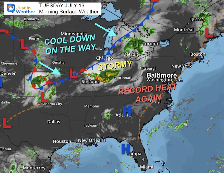 July 17 weather Tuesday morning