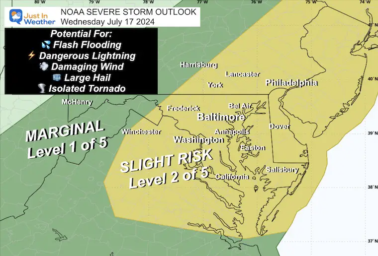 July 17 NOAA Severe Storm Risk Wednesday