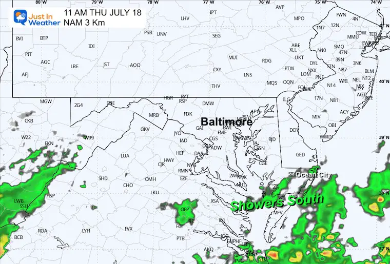 July 18 weather rain radar Thursday morning