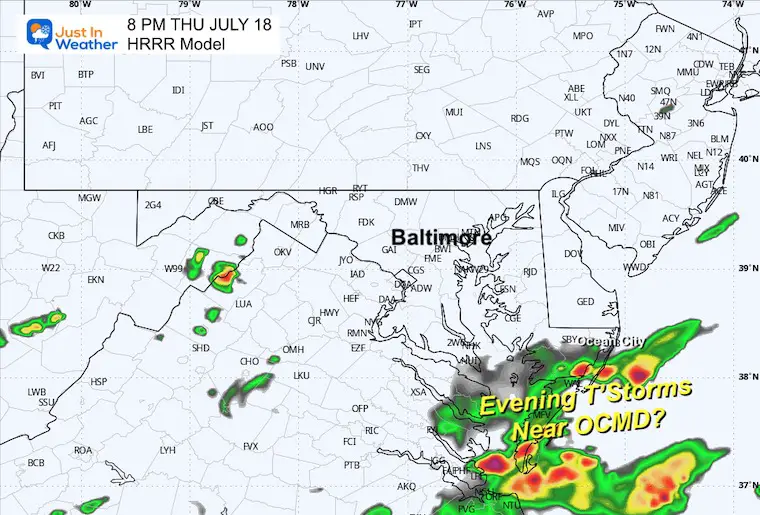 July 18 weather rain radar Thursday night