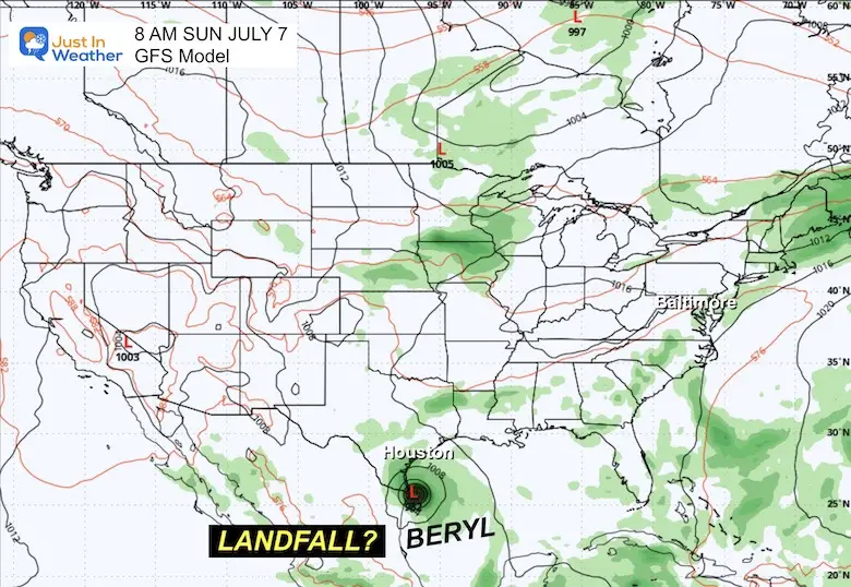 July 2 Hurricane Beryl Sunday Texas