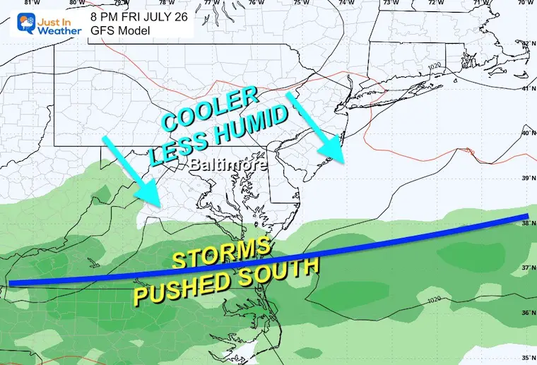 July 22 weather forecast rain Friday