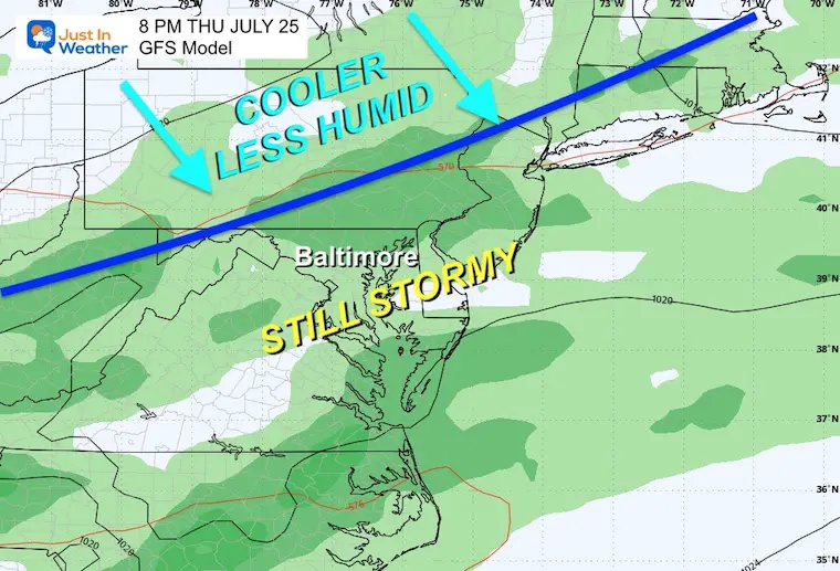 July 22 weather forecast rain Thursday