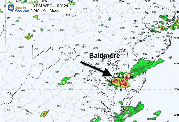 July 23 weather storm radar Thursday night