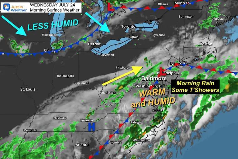 July 24 weather rain Wednesday morning