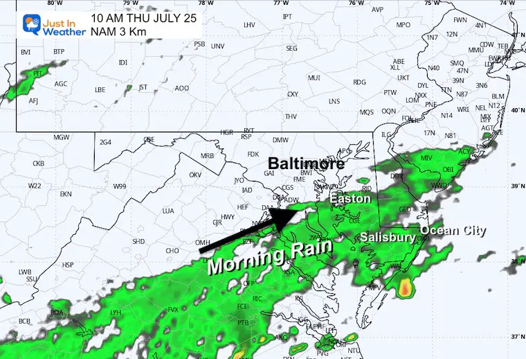 July 24 weather forecast radar Thursday morning