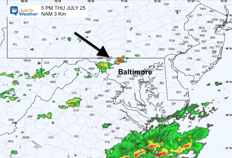 July 24 weather forecast radar Thursday afternoon