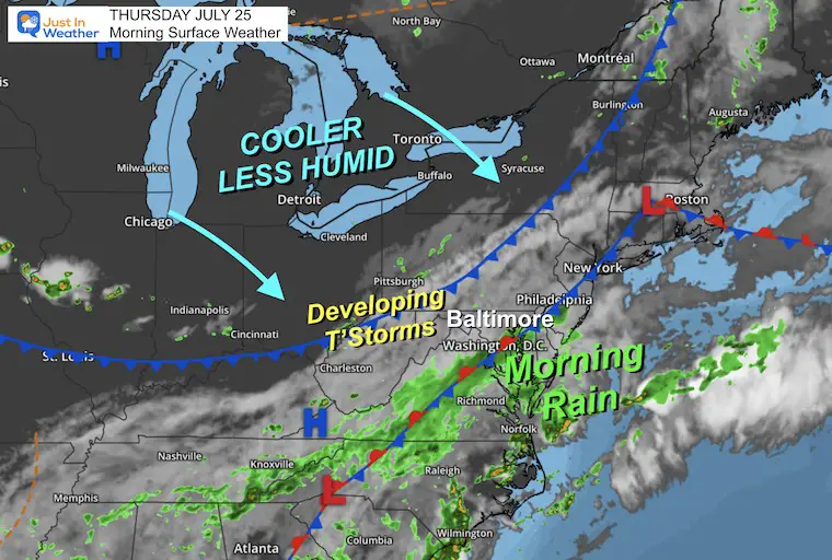 July 25 weather Thursday morning