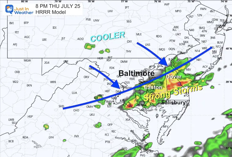 July 25 weather forecast radar Thursday 8 PM