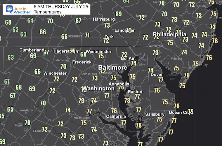 July 25 weather temperatures