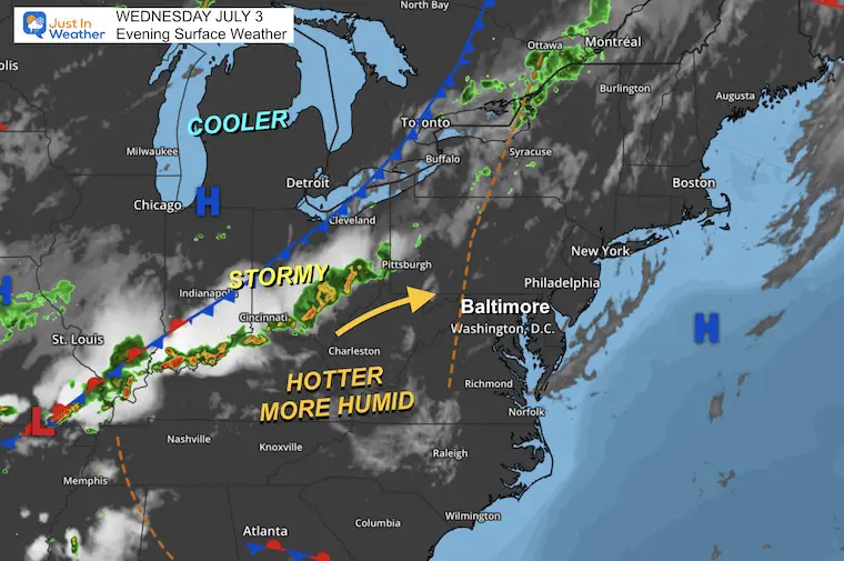 July 3 weather Wednesday night