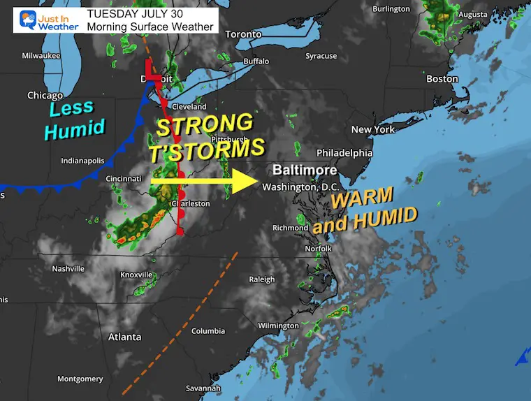 July 30 weather storm Tuesday morning