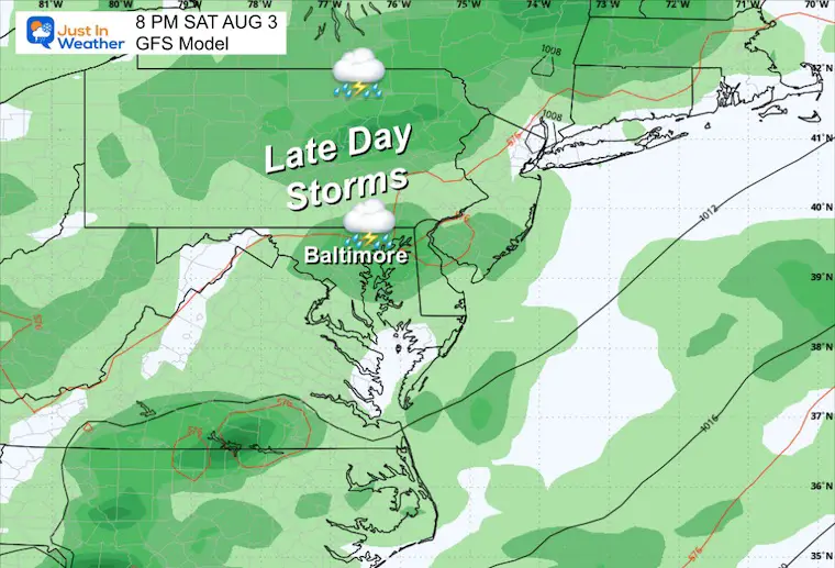 July 30 weather storm forecast Friday