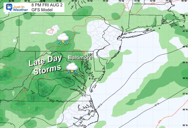 July 30 weather storm forecast Thursday