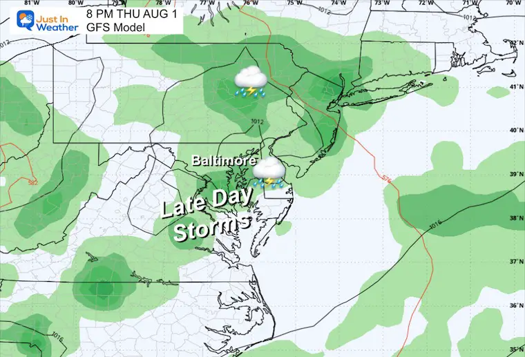 July 30 weather storm forecast Wednesday