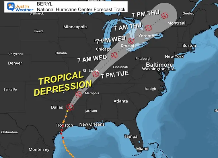 July 9 Tropical Depression Forecast Track