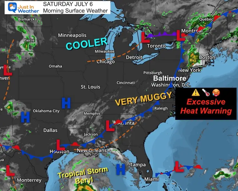 July 6 weather Saturday morning