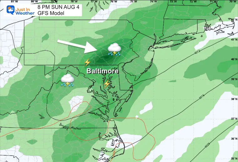 August 1 weather storm forecast Sunday