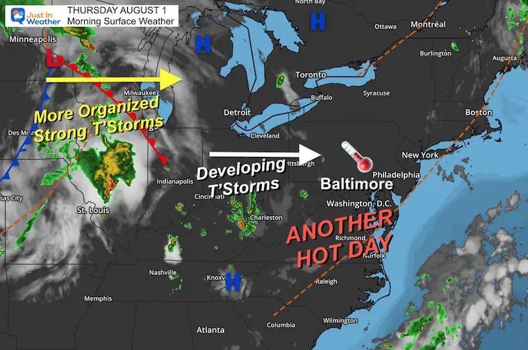 August 1 weather Thursday morning