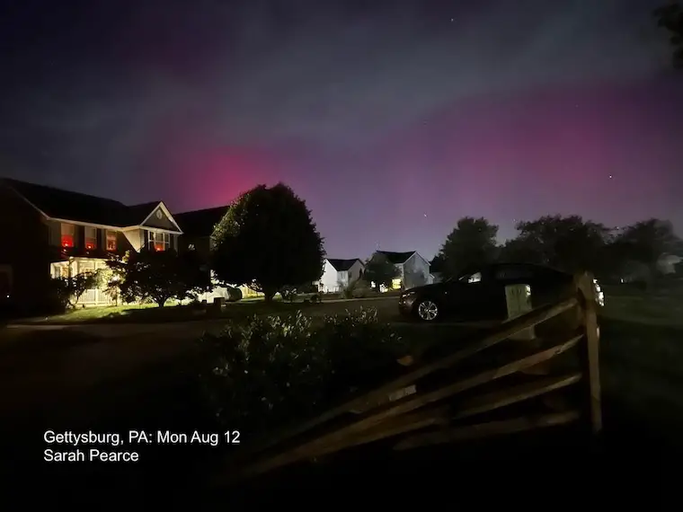 August 12 Aurora Northern Lights Gettysburg