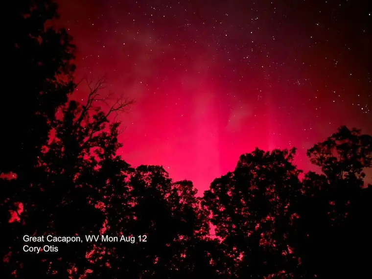 August 12 Aurora Northern Lights West Virginia