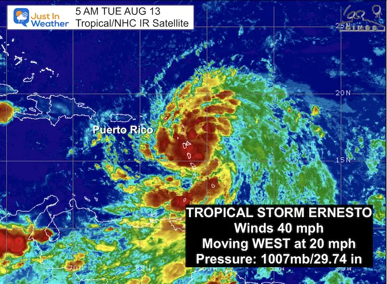 August 13 Tropical Storm Ernesto