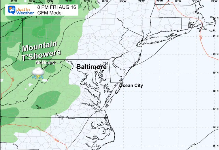 August 14 weather thunderstorms Friday