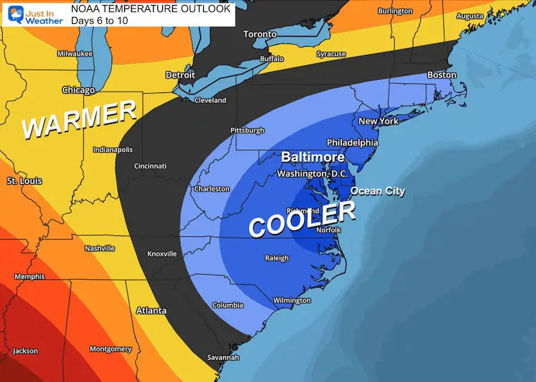 August 15 weather NOAA Temperature Outlook