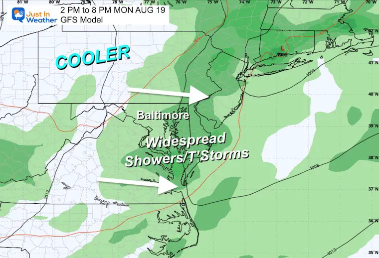 August 16 weather storms Monday