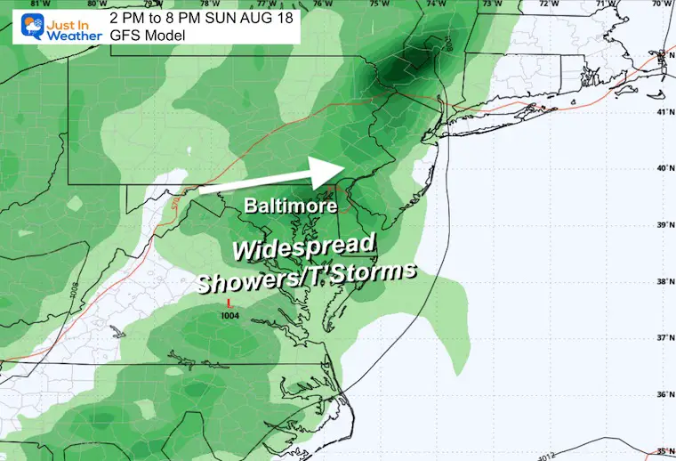 August 16 weather storms Sunday