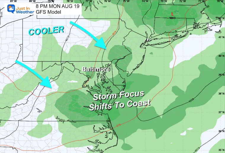 August 17 weather forecast rain storm forecast Monday