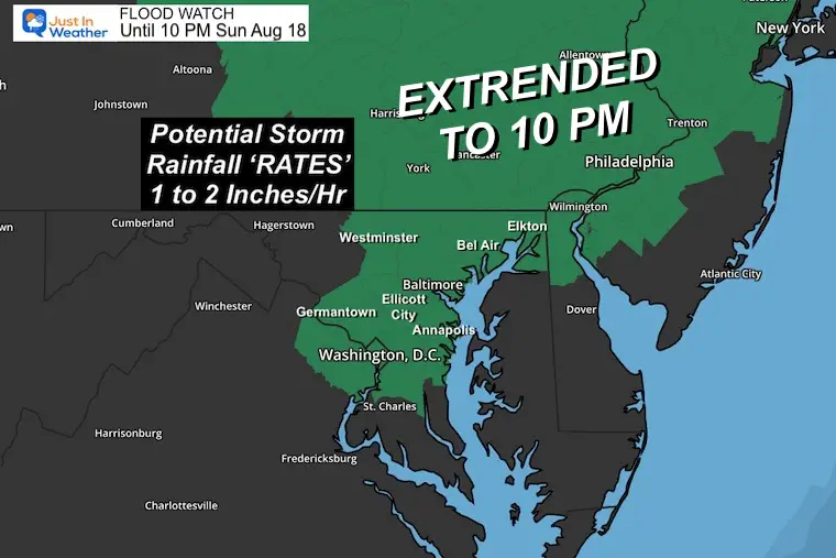 August 18 Flood Watch EXTENDED Sunday