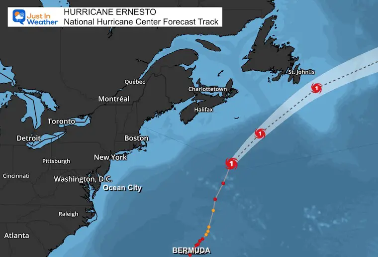 August 19 Hurricane Ernesto Forecast Track National Hurricane Center