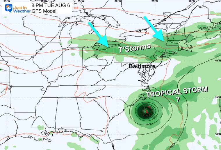 August 2 weather tropical storm Tuesday