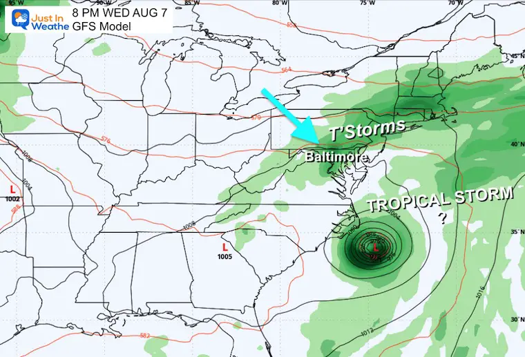 August 2 weather tropical storm Wednesday