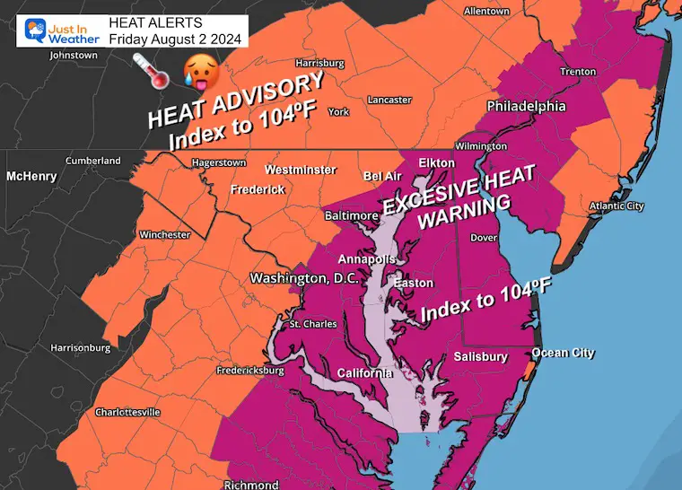 August 2 weather Excessive Heat Warning