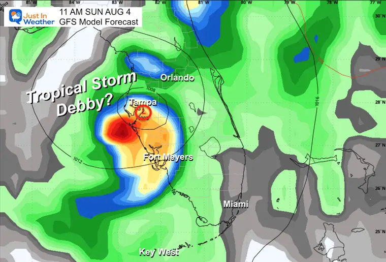 August 2 Tropical Storm Forecast Sunday Tampa Florida