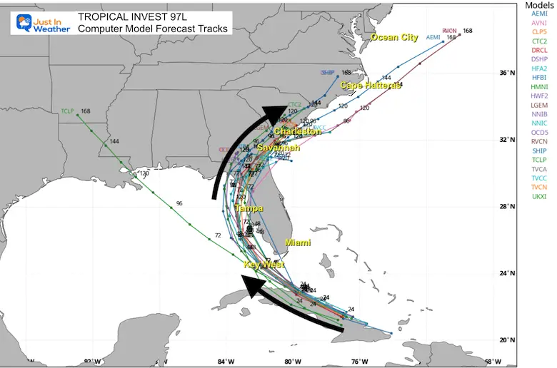 August 2 weather tropical storm model track