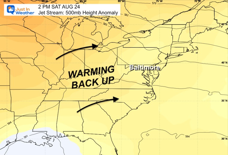 August 20 weather jet stream Saturday