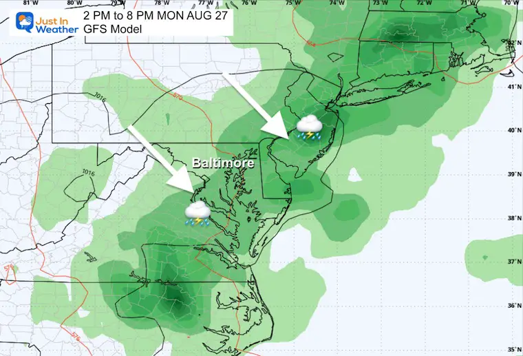 August 20 weather rain Monday