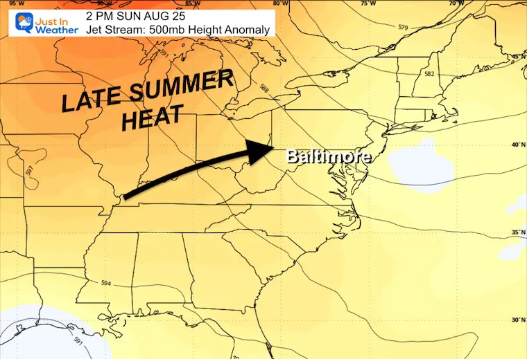 August 22 weather forecast jet stream forecast Sunday