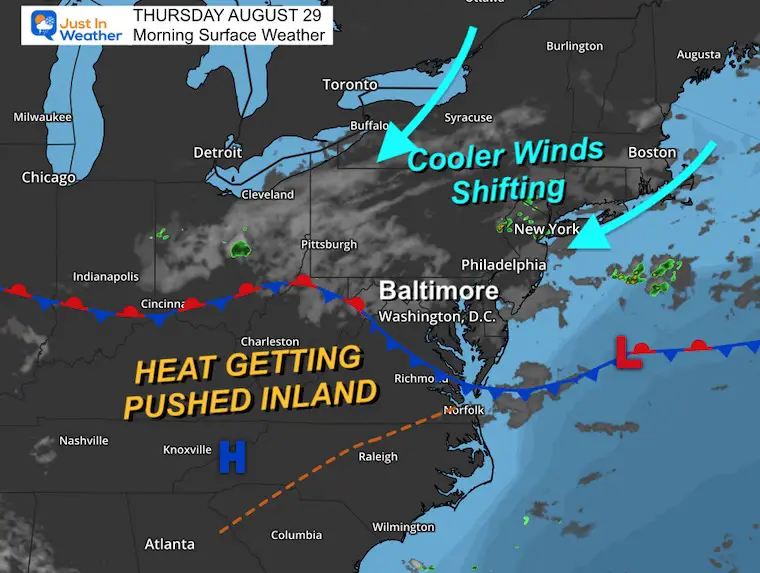 August 29 weather Thursday morning